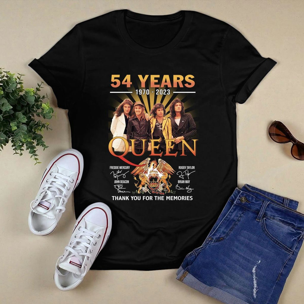 54 Years 1970 2024 Queen Signature Character Thank You For The Memories T Shirt