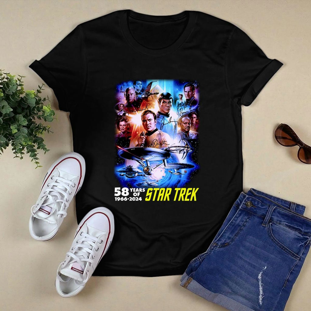 58 Years Of Star Trek 1966 2024 Cast Signatures Shirt