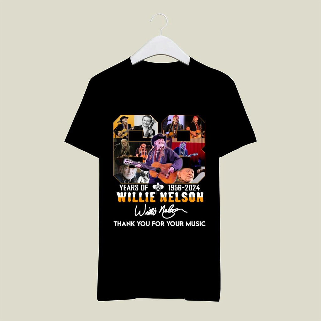 68 Years Of 1956 2024 Willie Nelson Thank You For The Memories Signature T Shirt