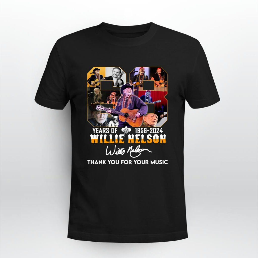 68 Years Of 1956 2024 Willie Nelson Thank You For The Memories Signature T Shirt