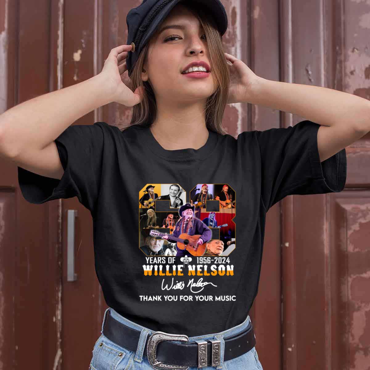 68 Years Of 1956 2024 Willie Nelson Thank You For The Memories Signature T Shirt