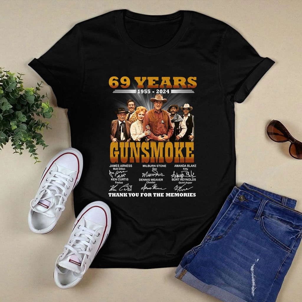 69 Years 1955 2024 Gunsmoke Thank You For The Memories Signatures Shirt