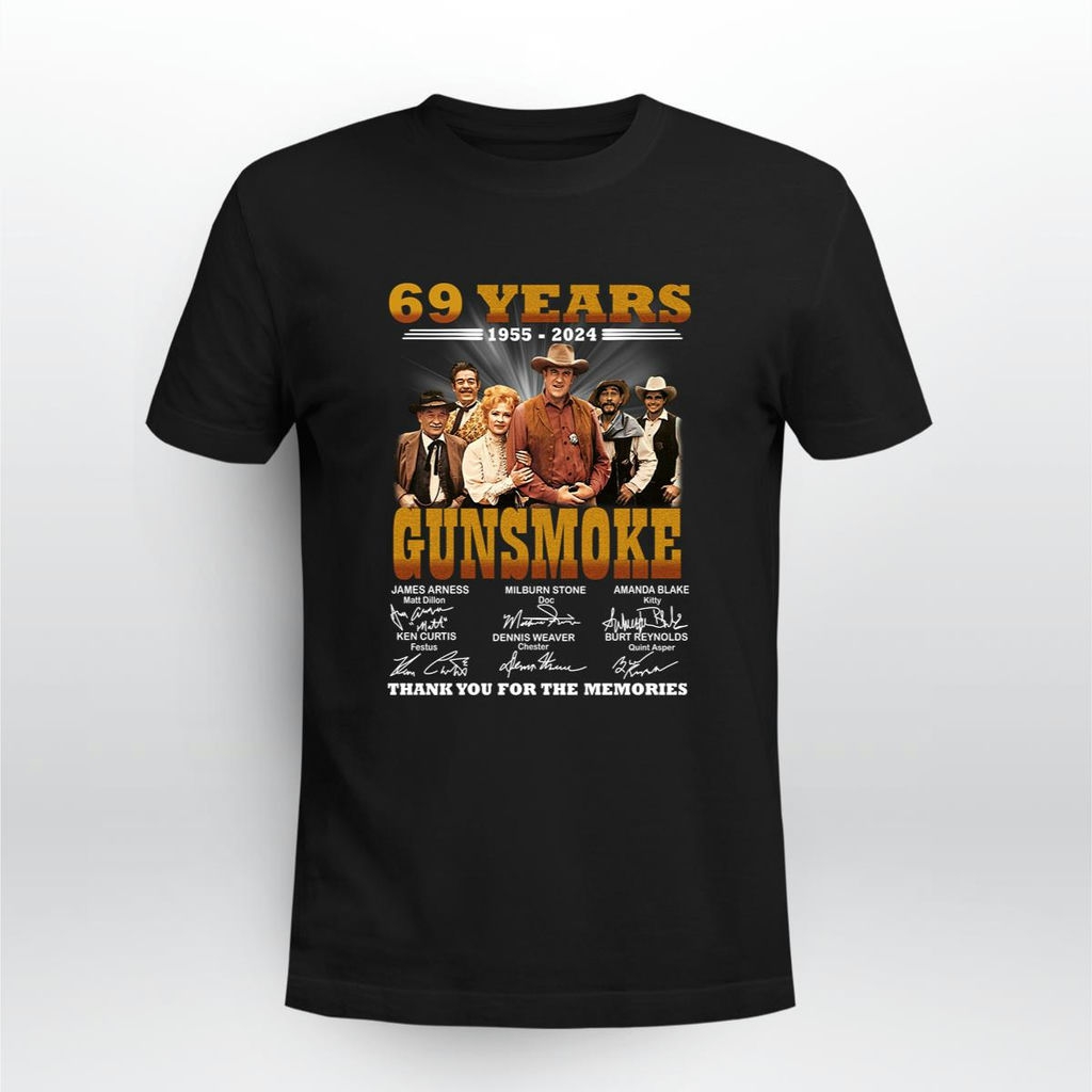 69 Years 1955 2024 Gunsmoke Thank You For The Memories Signatures Shirt