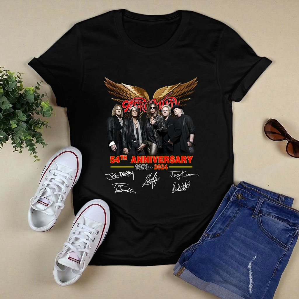 Aerosmith 54th Anniversary 1970 2024 Signature T Shirt