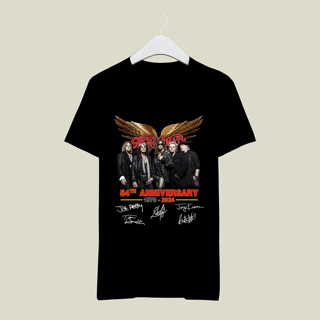 Aerosmith 54th Anniversary 1970 2024 Signature T Shirt