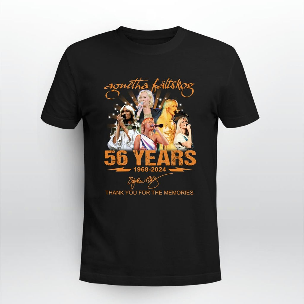 Agnetha Faltskog 56 Years 1968 2024 Thank You For The Memories Signature T Shirt