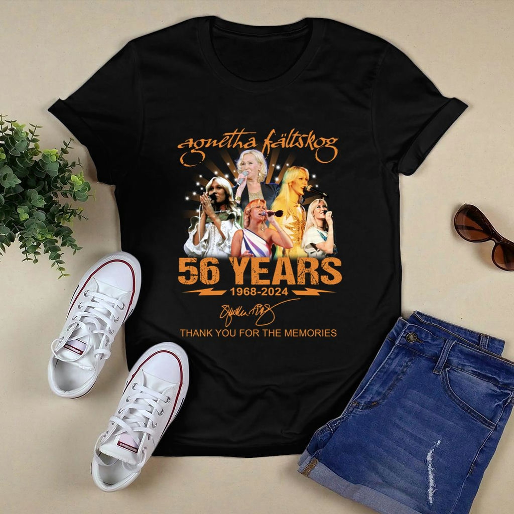 Agnetha Faltskog 56 Years 1968 2024 Thank You For The Memories Signature T Shirt