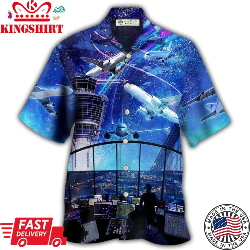 Airplane And Air Traffic Controller Hawaiian Shirt