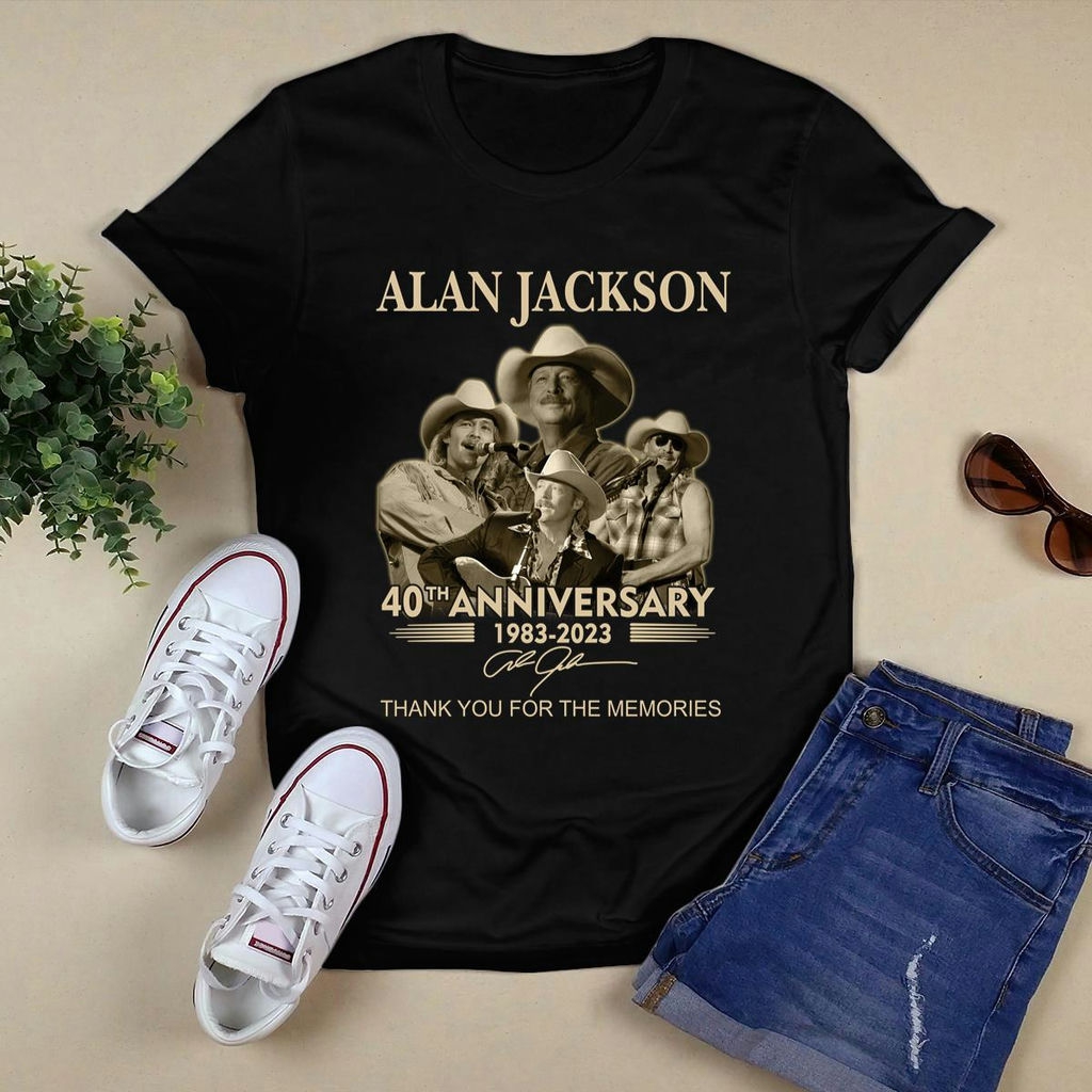 Alan Jackson 40th Anniversary 1983 2023 Signature T Shirt