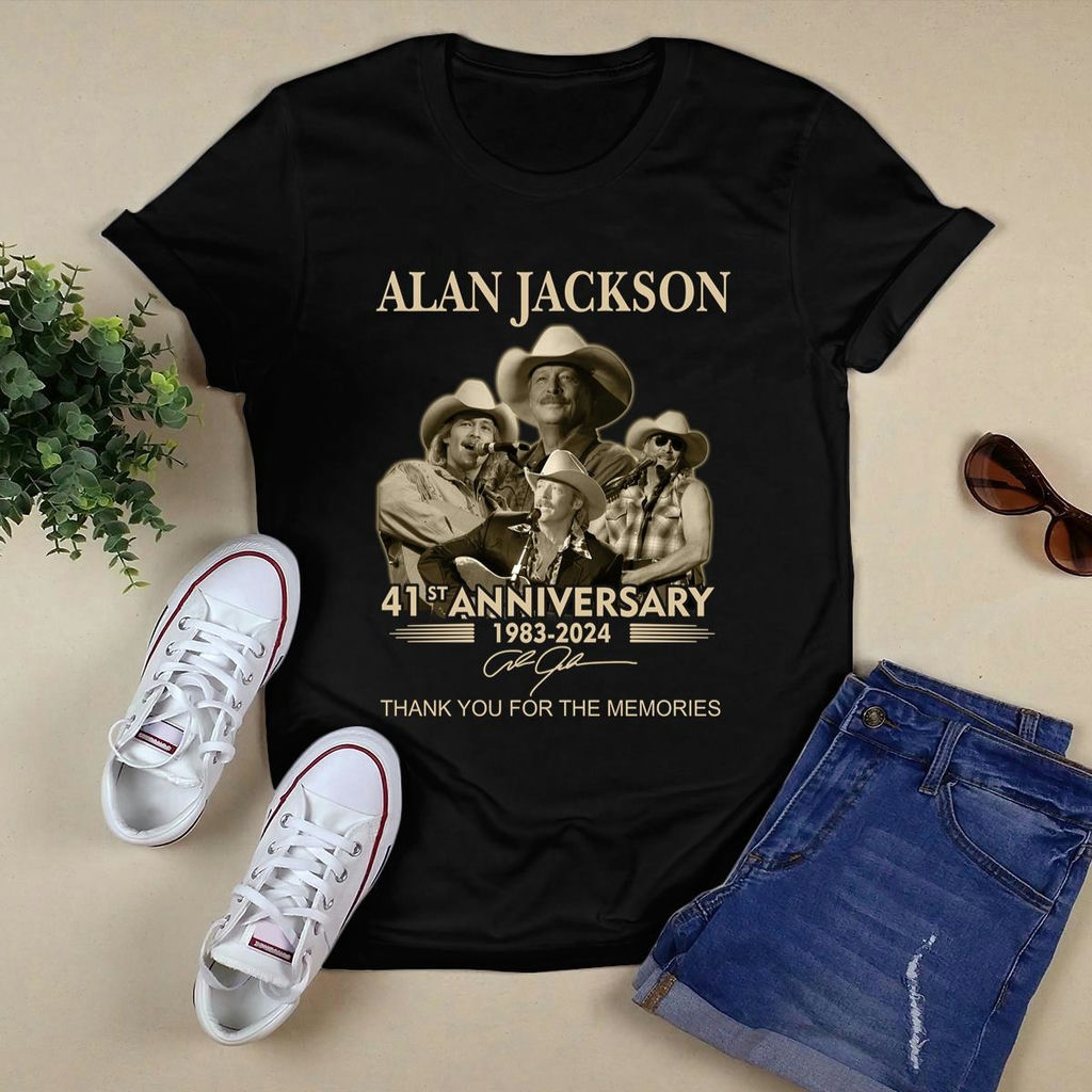 Alan Jackson 41st Anniversary 1983 2024 Signature T Shirt