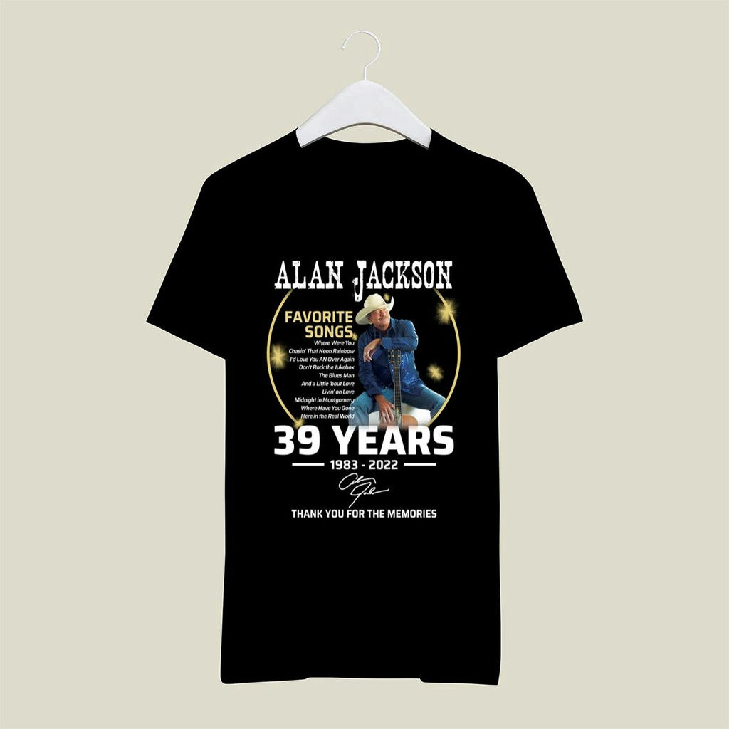 Alan Jackson Favorite Songs 39 Years 1983 2022 Signature T Shirt