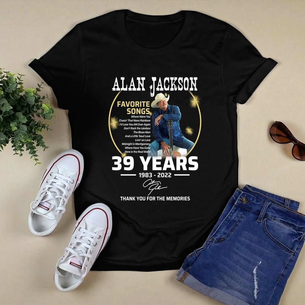 Alan Jackson Favorite Songs 39 Years 1983 2022 Signature T Shirt