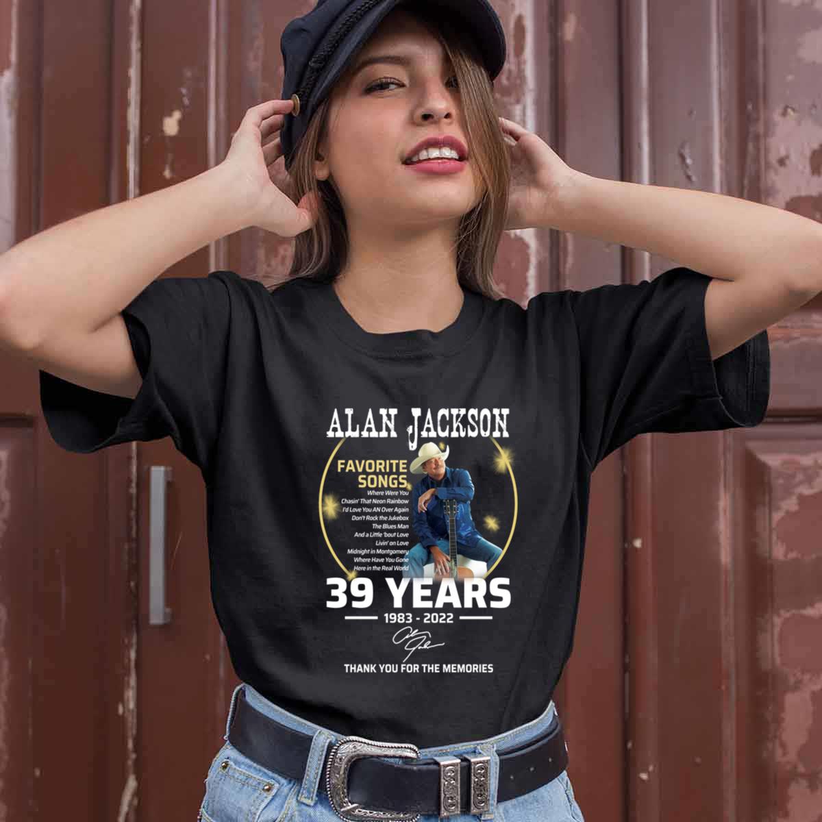 Alan Jackson Favorite Songs 39 Years 1983 2022 Signature T Shirt