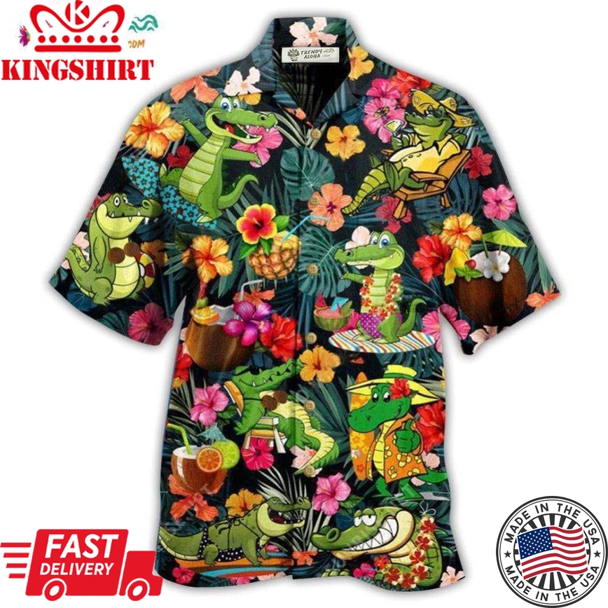 Alligator Animals Bite You Later Alligator Funny Hawaiian Shirt