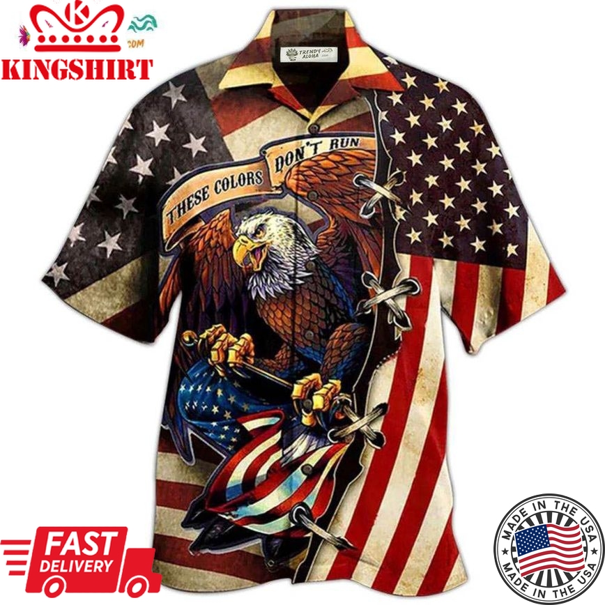 America Eagle Fly Flag Hawaiian Shirt