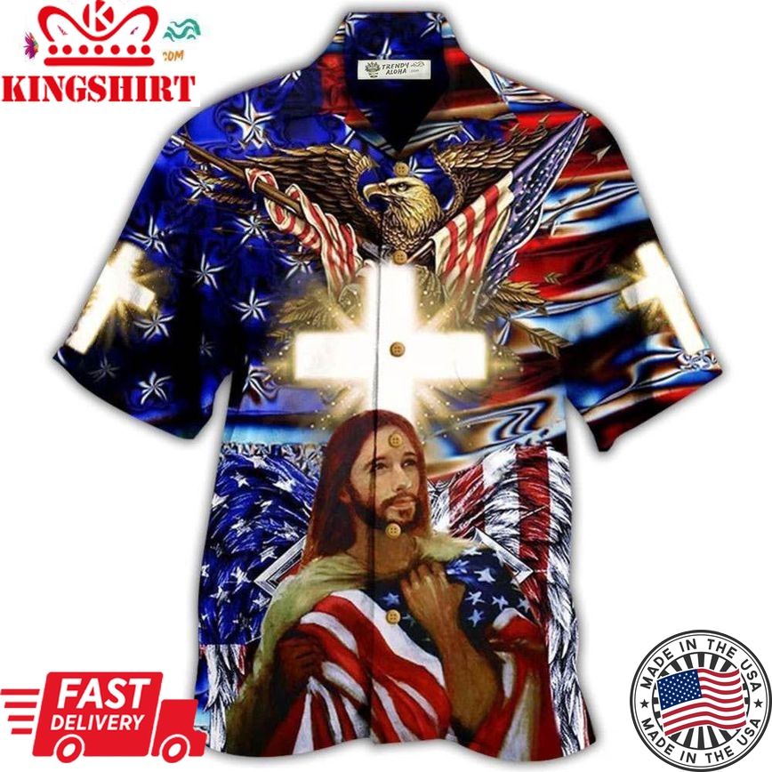 America Jesus Bless Hawaiian Shirt