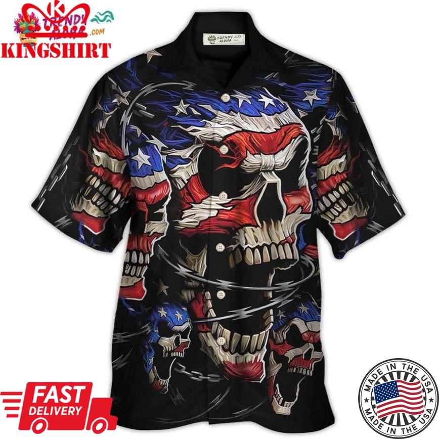 America Skull Love America Forever Hawaiian Shirt