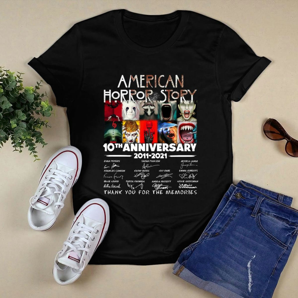 American Horror Story 10th Anniversary Members Signature And Thank You For The Memories Shirt