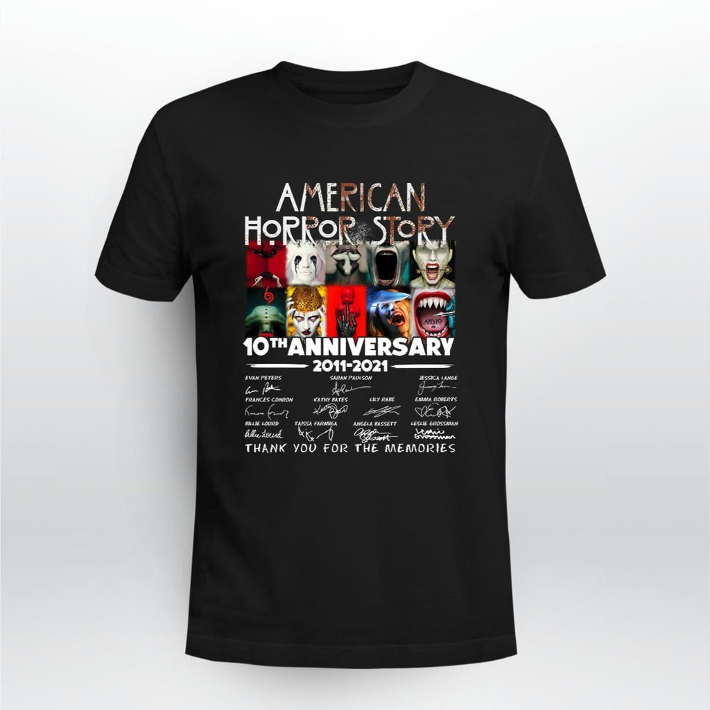 American Horror Story 10th Anniversary Members Signature And Thank You For The Memories Shirt