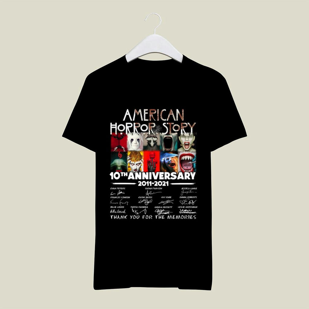 American Horror Story 10th Anniversary Members Signature And Thank You For The Memories Shirt