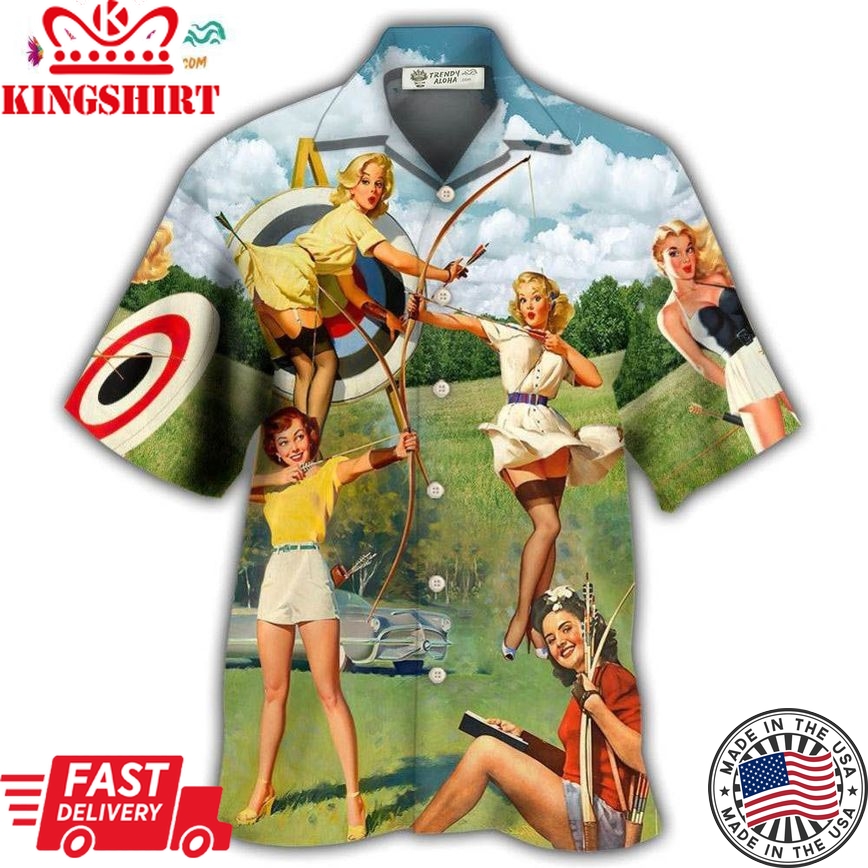 Archery Tournaments Pinup Girls Hawaiian Shirt