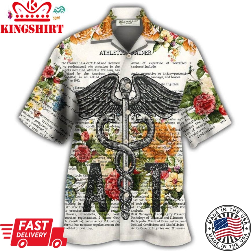 Athletic Trainer Dictionary Floral Hawaiian Shirt