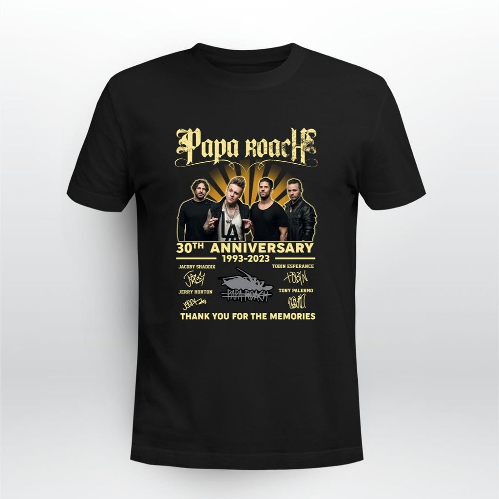 Awesome Thank You Papa Roach Band 30th Anniversary 1993 2023 Signature T Shirt