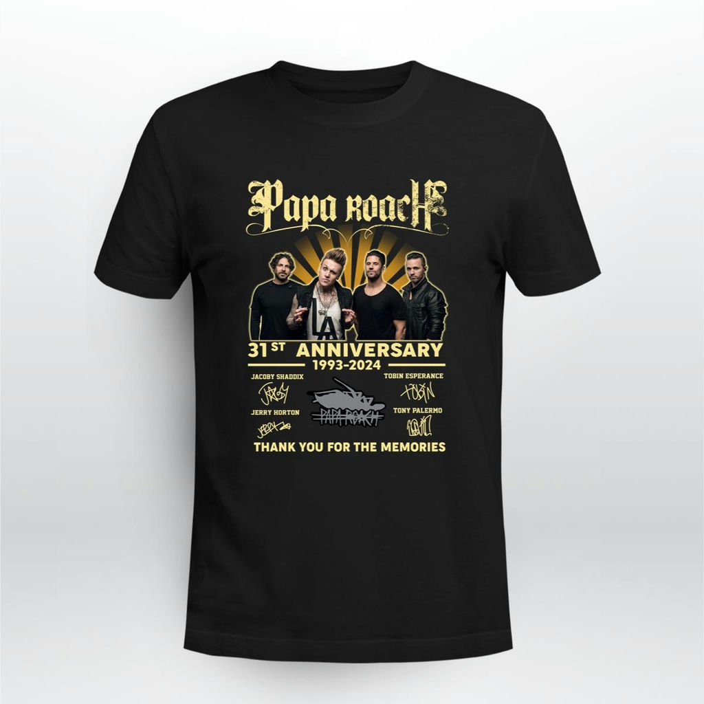 Awesome Thank You Papa Roach Band 31st Anniversary 1993 2024 Signature T Shirt