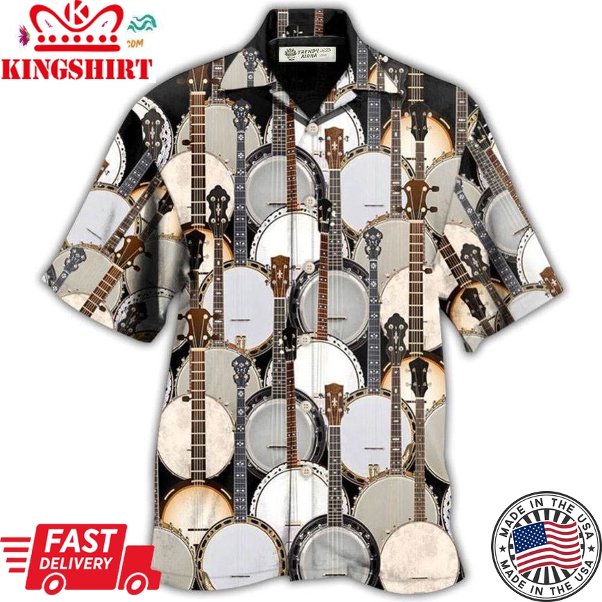 Banjo Love Music Pattern Hawaiian Shirt