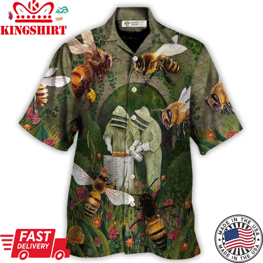 Bee Alert Beekeeper Vintage Style Hawaiian Shirt