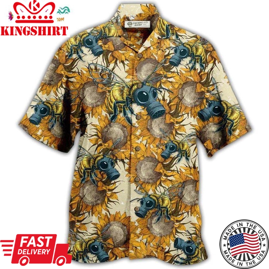 Bee Bees Fly Everywhere And Sunflowers Hawaiian Shirt