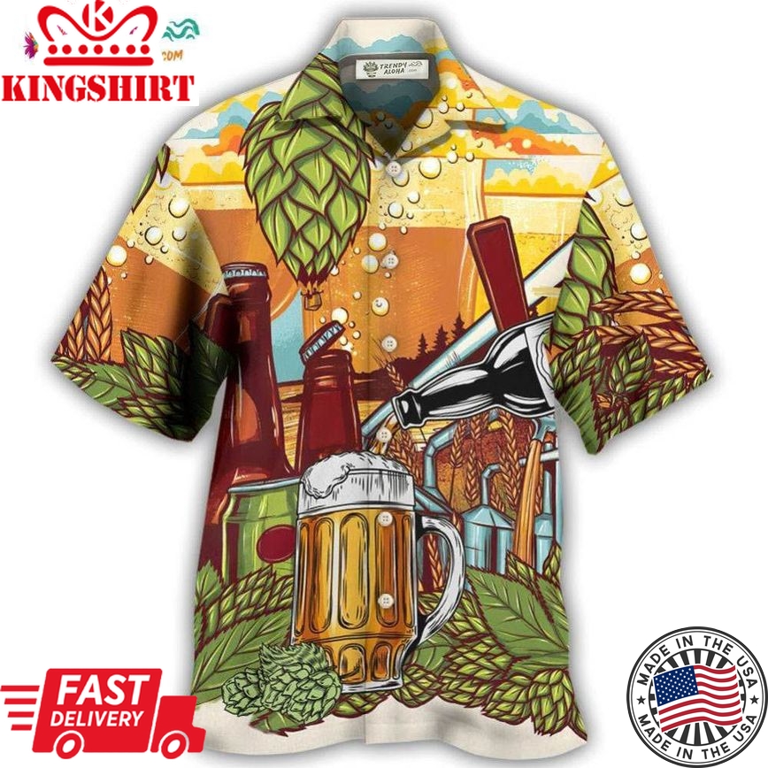 Beer Drinking It'S Beer Time Hawaiian Shirt