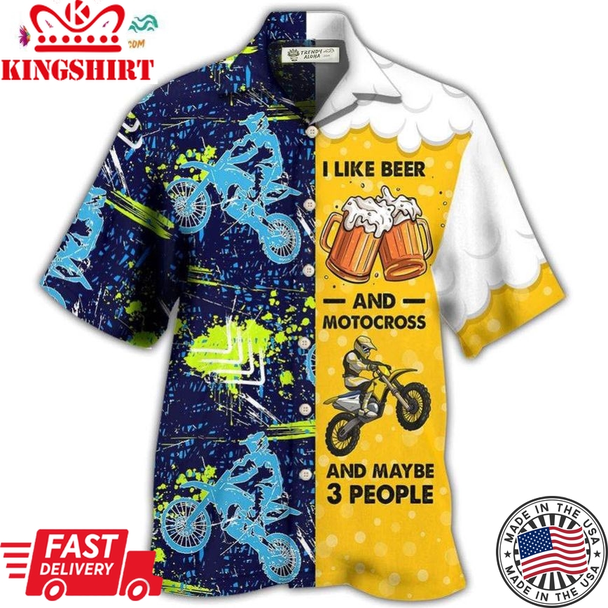 Beer I Like Beer And Motocross Hawaiian Shirt