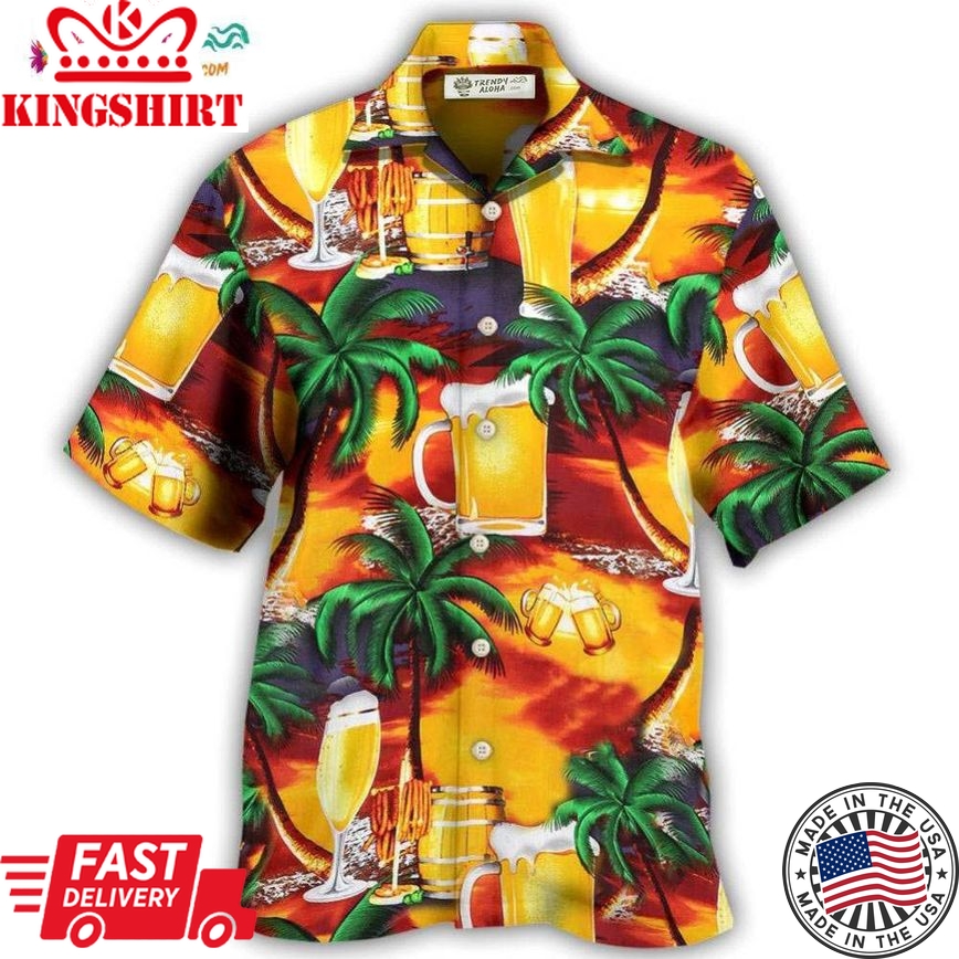 Beer In Paradise Tropical Hawaiian Shirt