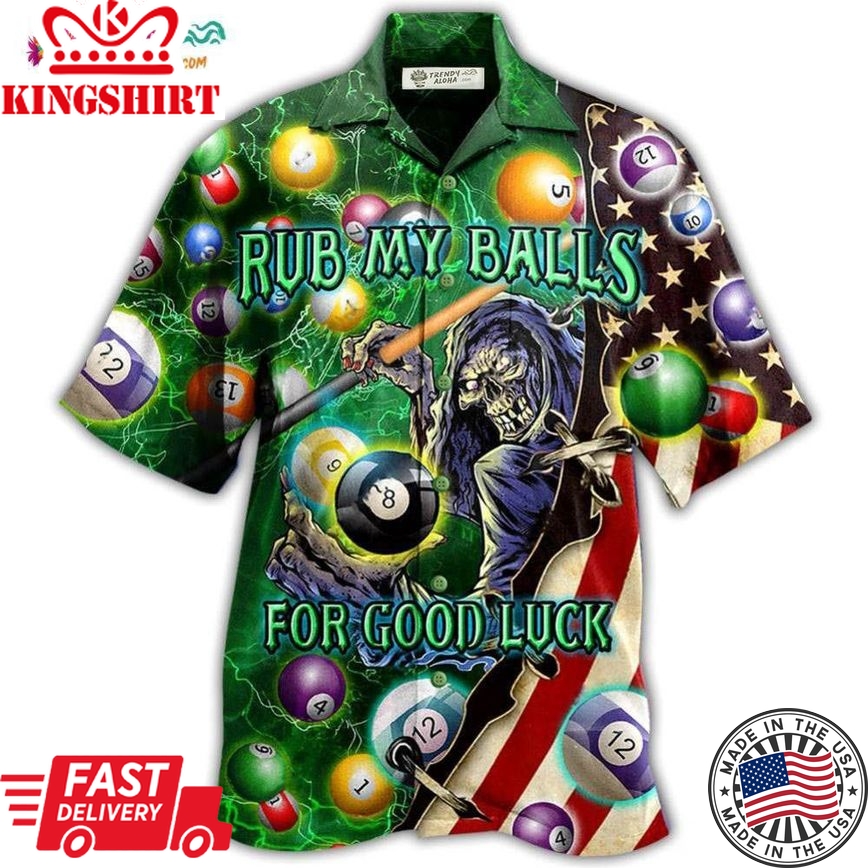 Billiard Rub My Balls For Good Luck America Hawaiian Shirt