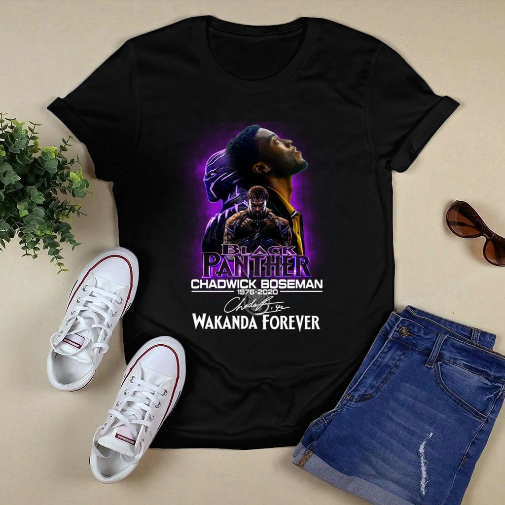 Black Panther Chadwick Boseman 1976 2020 Wakanda Forever Signature Shirt