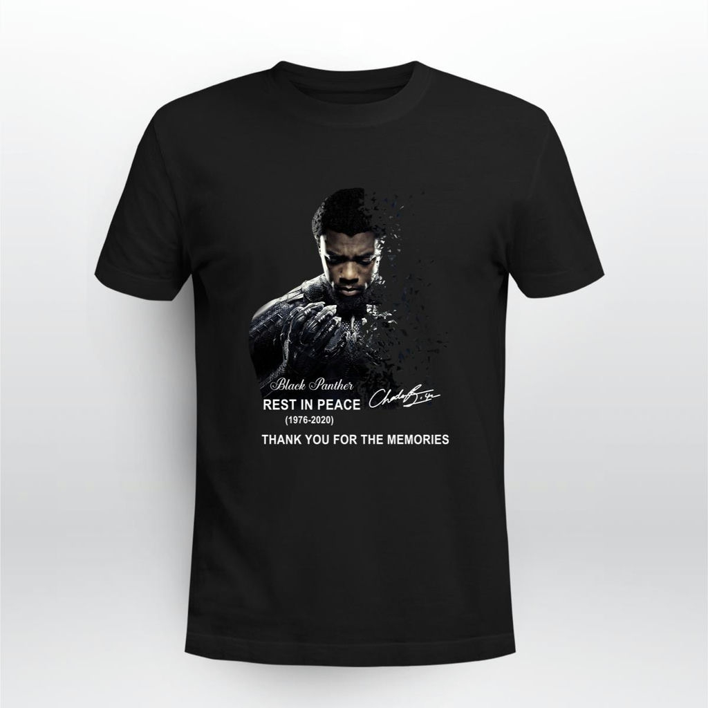 Black Panther Chadwick Boseman Rest In Peace 1976 2020 Thank You For The Memories Signature Shirt