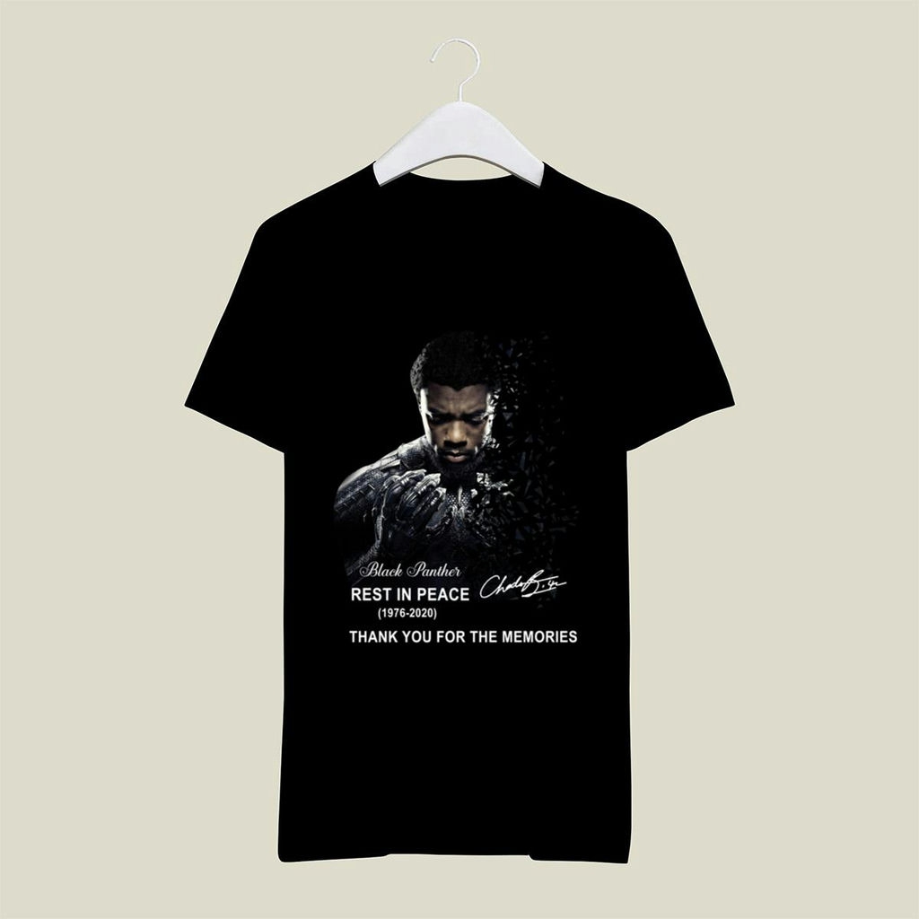 Black Panther Chadwick Boseman Rest In Peace 1976 2020 Thank You For The Memories Signature Shirt