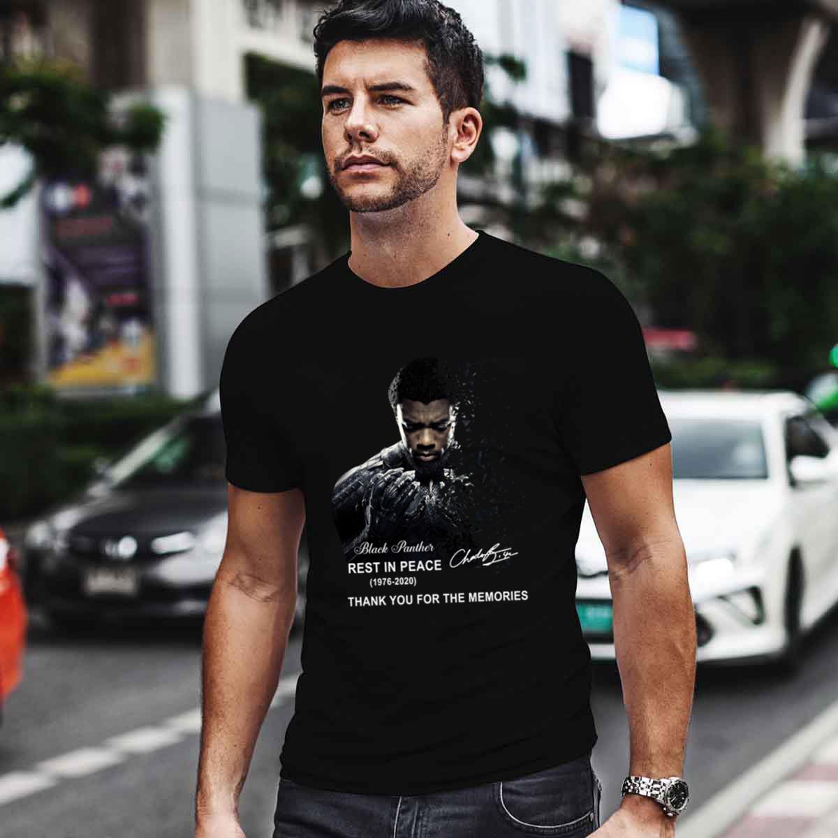 Black Panther Chadwick Boseman Rest In Peace 1976 2020 Thank You For The Memories Signature Shirt