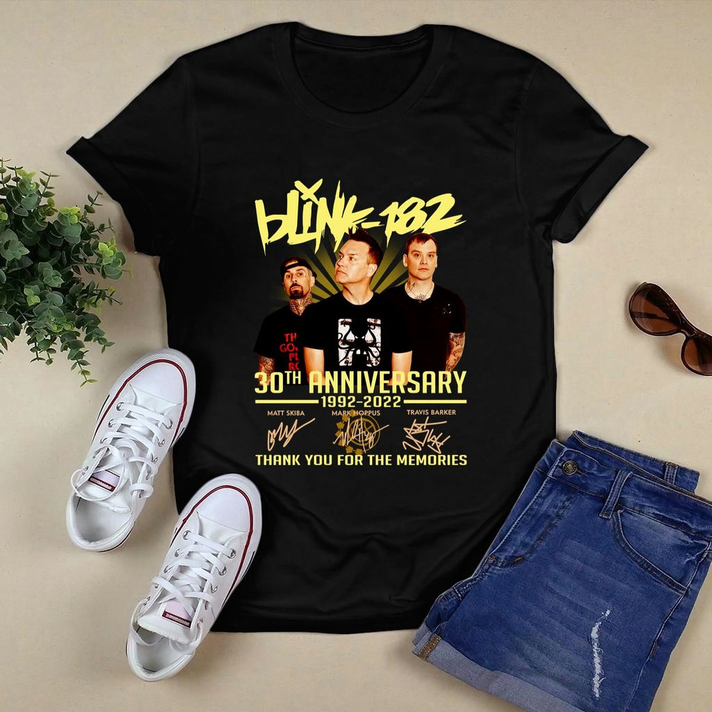 Blink 182 30th Anniversary 1992 2022 Signatures T Shirt