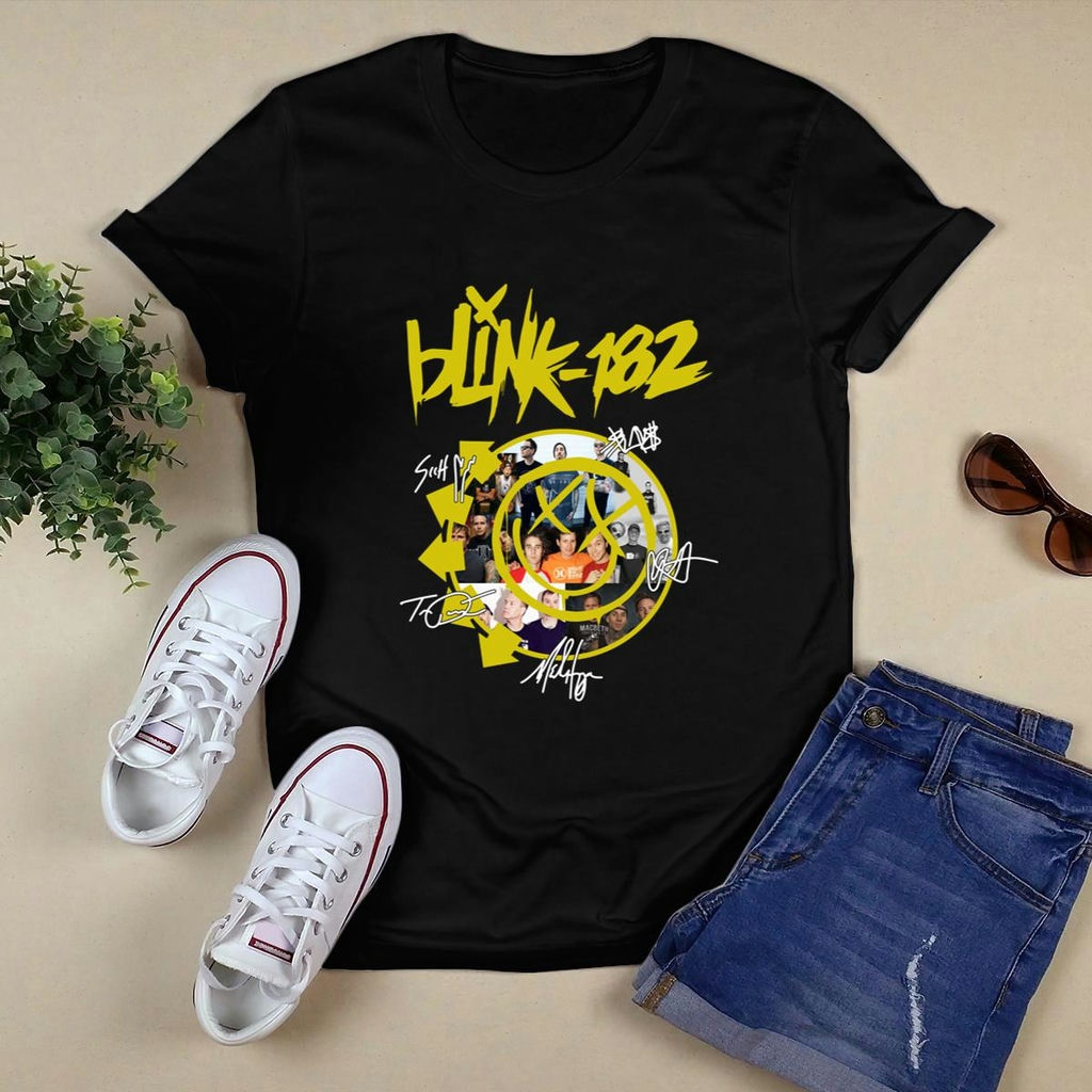 Blink 182 Logo Band Signature T Shirt