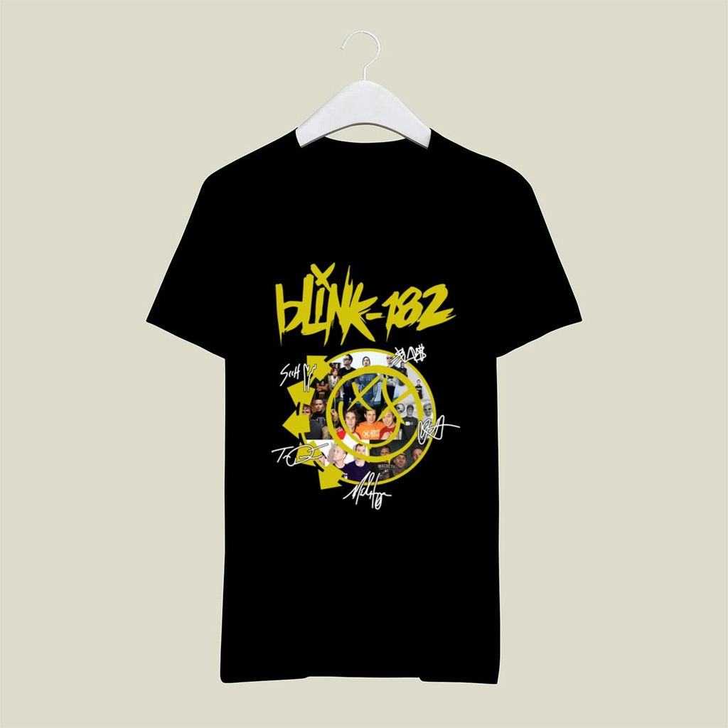 Blink 182 Logo Band Signature T Shirt