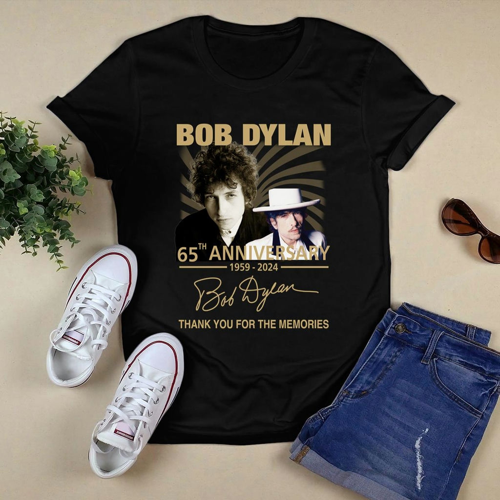 Bob Dylan 65th Anniversary 1959 2024 Signature T Shirt