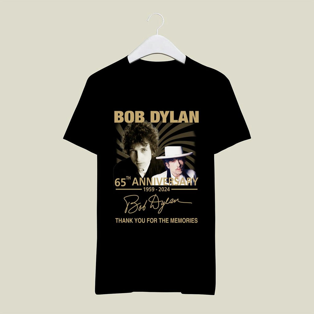 Bob Dylan 65th Anniversary 1959 2024 Signature T Shirt