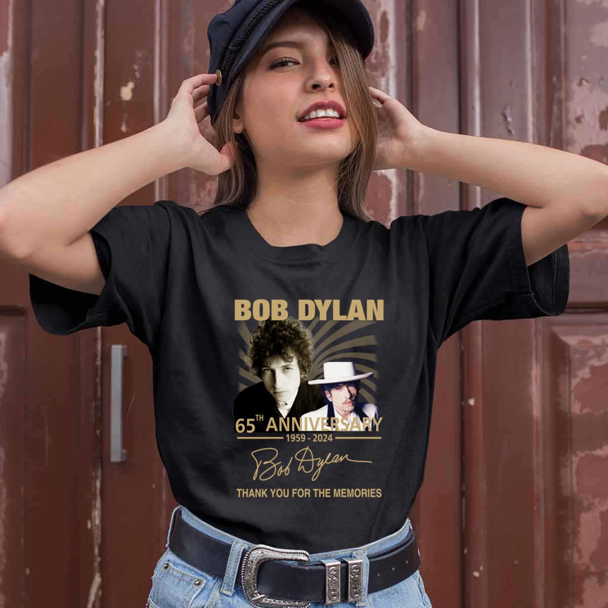 Bob Dylan 65th Anniversary 1959 2024 Signature T Shirt