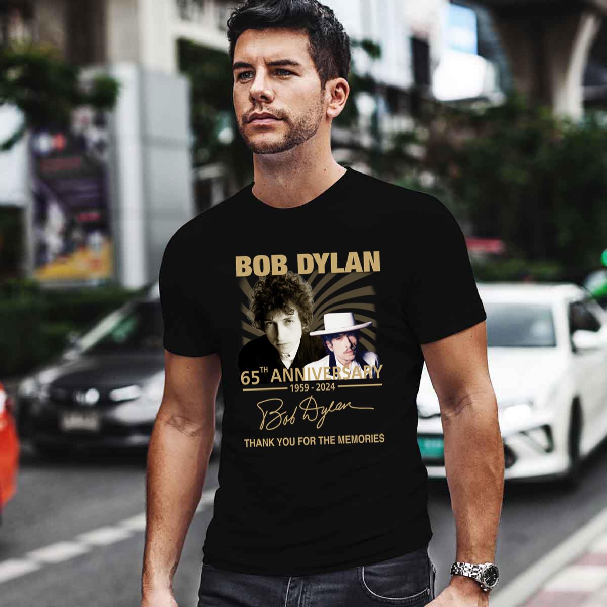 Bob Dylan 65th Anniversary 1959 2024 Signature T Shirt