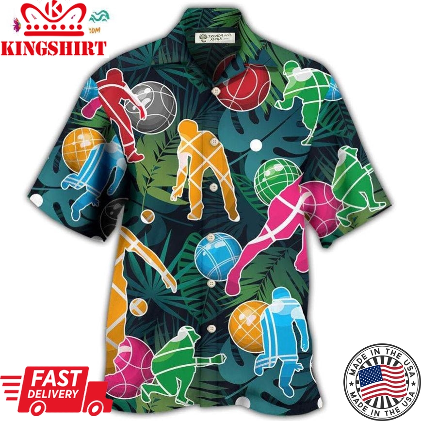 Bocce Ball Tropical Colorful Ball Games Hawaiian Shirt