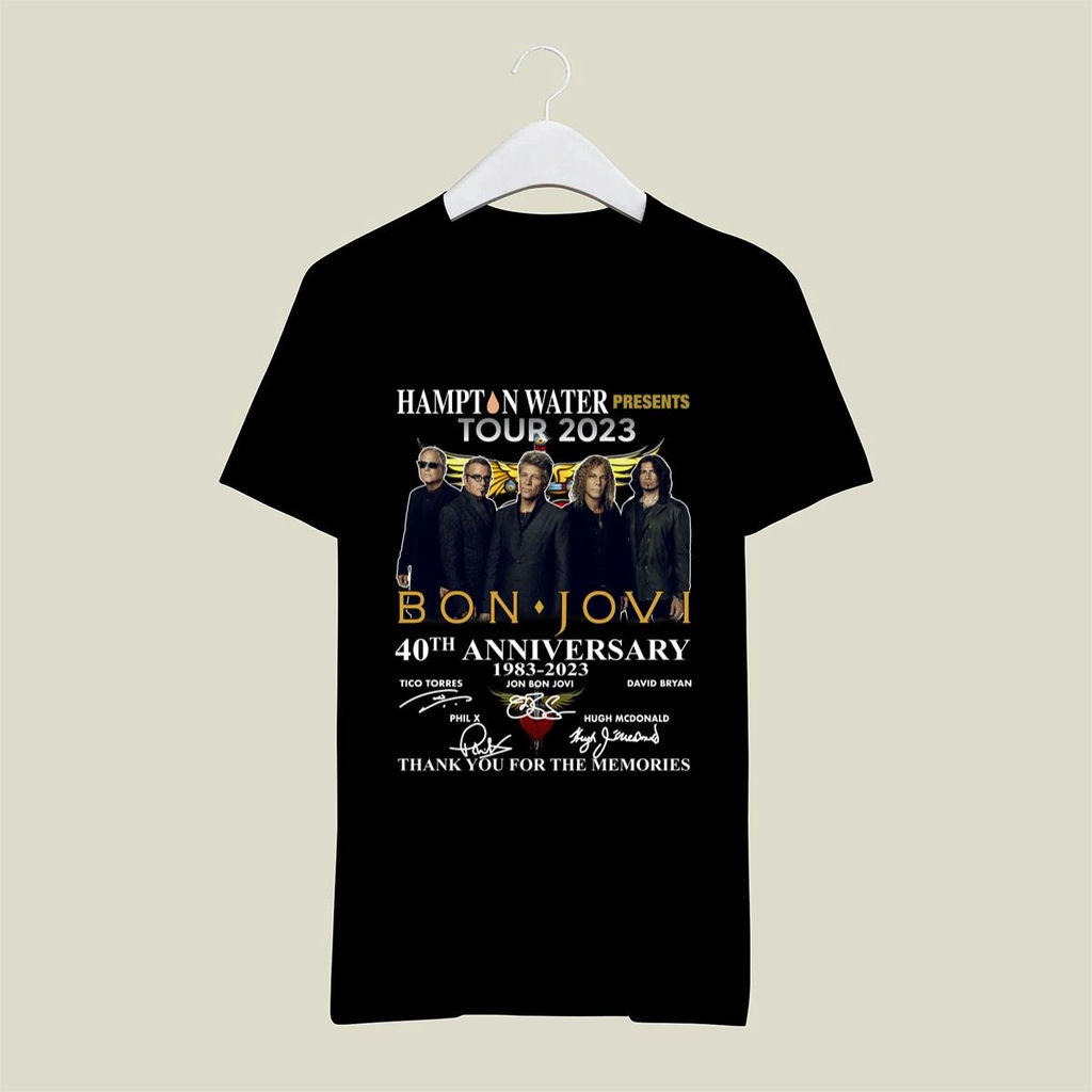 Bon Jovi Hampton Water Presents Tour 2023 Signatures T Shirt