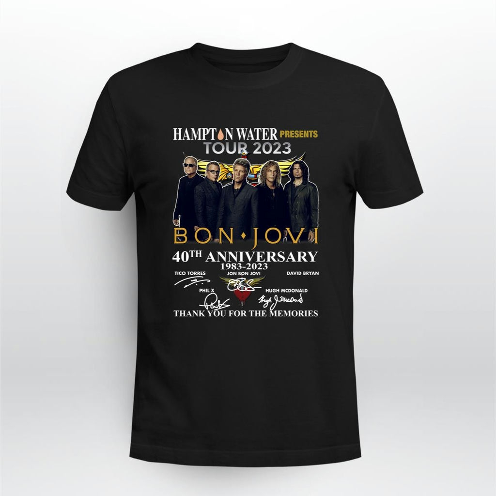 Bon Jovi Hampton Water Presents Tour 2023 Signatures T Shirt