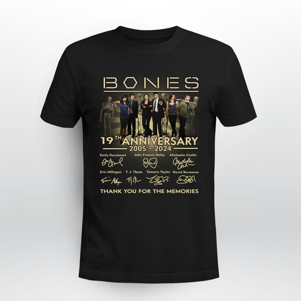 Bones Tv Series 19th Anniversary Signatures Thank You For The Memories Shirt